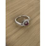 Серебряное кольцо с натуральным рубином, вес изделия 2,95 гр (1728284) 17 размер