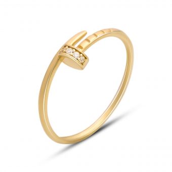 Золотое кольцо с фианитами 0.05ct (14855503) 18 размер
