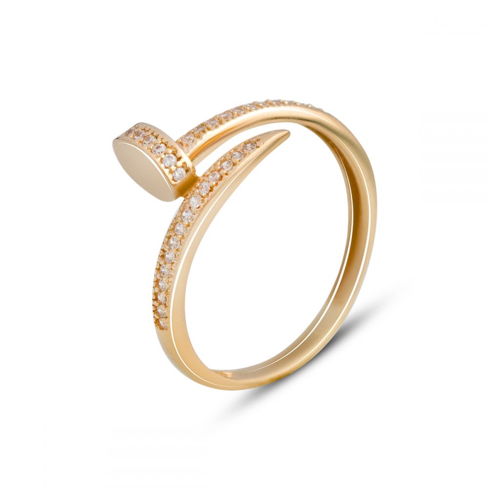 Золотое кольцо с фианитами 0.41ct (14200301) 16.5 размер