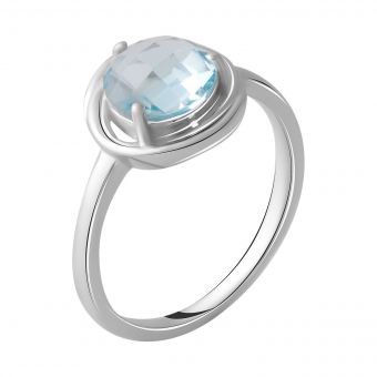 Серебряное кольцо с натуральным топазом 2.11ct, вес изделия 3,15 гр (2049340) 17.5 размер