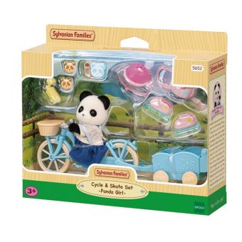 Ігровий набір Sylvanian Families Панда з велосипедом та роликами (5652)