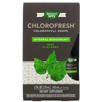 Хлорофіл у краплях, смак м'яти, Chlorofresh, Chlorophyll Drops, Nature's Way, 59 мл