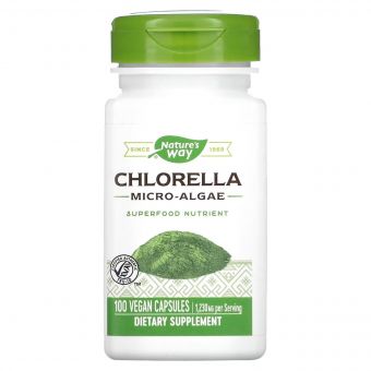 Хлорелла, 1230 мг, Chlorella, Micro-Algae, Nature's Way, 100 вегетаріанських капсул