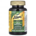 Мультивітаміни для дорослих, Alive! Adult Ultra Potency Complete Multivitamin, Nature's Way, 60 таблеток