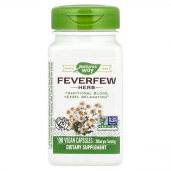 Піретрум дівочий (дівоча пижма), 380 мг, Feverfew Herb, Nature's Way, 100 вегетаріанських капсул