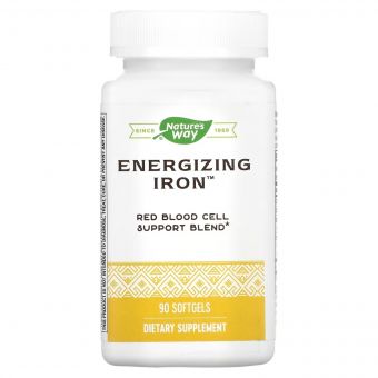 Залізо енергетичне, Energizing Iron, Nature's Way, 90 гелевих капсул