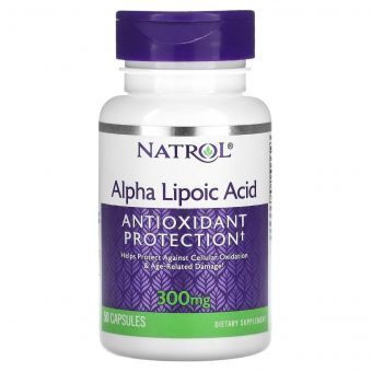 Альфа-ліпоєва кислота, 300 мг, Alpha-Lipoic Acid, Natrol, 50 капсул