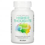 Підтримка роботи мозку, 3 Brains, Higher Thoughts, Natural Factors, 30 гелевих капсул