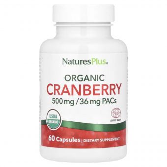 Журавлина органічна, 500 мг, Organic Cranberry, Natures Plus, 60 капсул