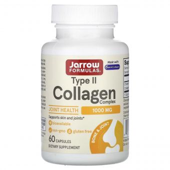 Колаген II типу, 1000 мг, Type II Collagen Complex, Jarrow Formulas, 60 капсул