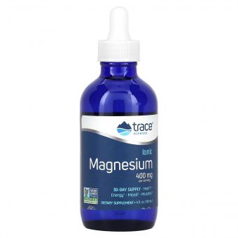 Магній іонізований у краплях, 400 мг, Ionic Magnesium, Trace Minerals, 118 мл