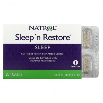 Відновлення сну, Sleep'n Restore, Natrol, 20 таблеток
