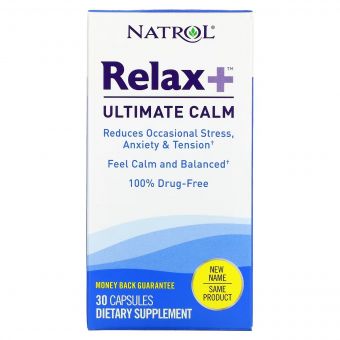 Глибокий спокій та врівноваженість, Relax+, Ultimate Calm, Natrol, 30 капсул