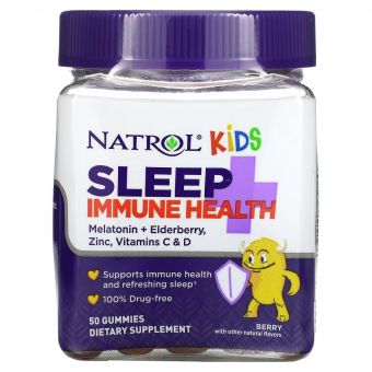 Здоровий сон та імунітет для дітей, смак ягід, Kids, Sleep + Immune Health, Natrol, 50 жувальних цукерок