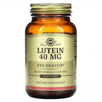Лютеїн, 40 мг, Lutein, Solgar, 30 гелевих капсул