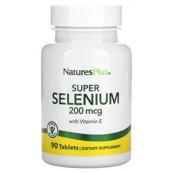 Селен із вітаміном Е, 200 мкг, Super Selenium With Vitamin E, Natures Plus, 90 таблеток