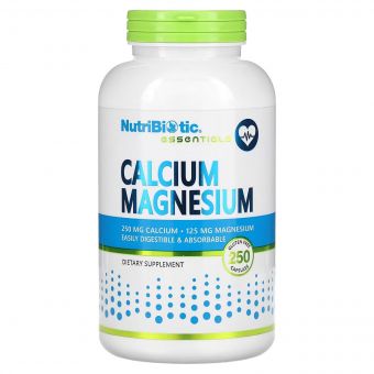 Кальцій та Магній, Calcium Magnesium, NutriBiotic, 250 капсул