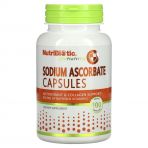 Аскорбат натрію, Sodium Ascorbate, NutriBiotic, 100 вегетаріанських капсул