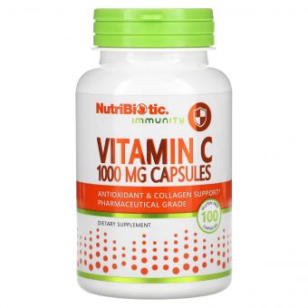 Вітамін C, 1000 мг, Vitamin C, NutriBiotic, 100 капсул