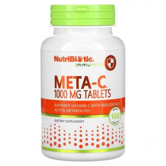 Буферизований вітамін С з метаболітами, 1000 мг, Meta-C, Immunity, NutriBiotic, 100 таблеток