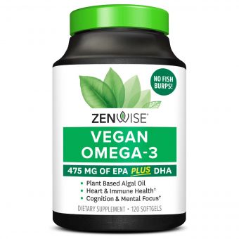 Омега-3 для веганів, Vegan Omega-3, Zenwise, 120 гелевих капсул