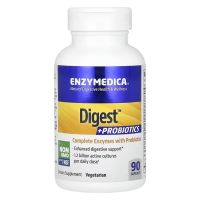 Ферменти з пробіотиками, Digest + Probiotics, Enzymedica, 90 капсул