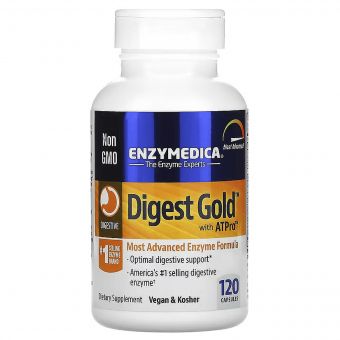 Травні ферменти, Digest Gold з ATPro, Enzymedica, 120 капсул