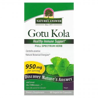 Готу кола, 950 мг, Gotu Kola, Nature's Answer, 90 вегетаріанських капсул