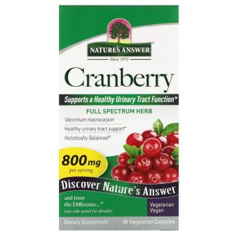 Журавлина, 800 мг, Cranberry, Nature's Answer, 90 вегетаріанських капсул