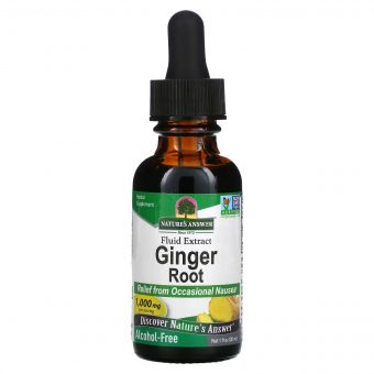 Імбир, 1000 мг, екстракт кореня без спирту, Ginger Root, Fluid Extract, Alcohol-Free, Nature's Answer, 30 мл