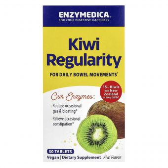 Ківі, Kiwi Regularity, Enzymedica, 30 жувальних таблеток