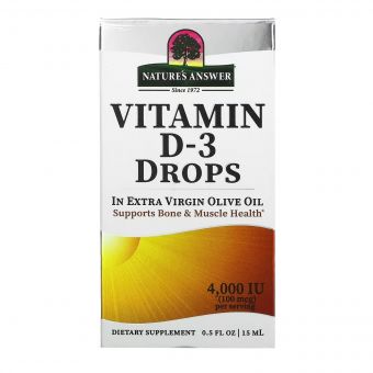Вітамін D3 у краплях, 4000 МО, Vitamin D-3 Drops, Nature's Answer, 15 мл