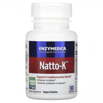 Наттокіназа, Natto-K, Enzymedica, 30 капсул