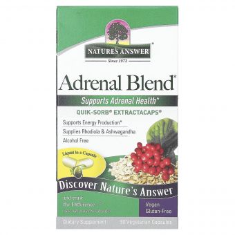 Здоров'я надниркових залоз, Adrenal Blend, Nature's Answer, 90 вегетаріанських капсул