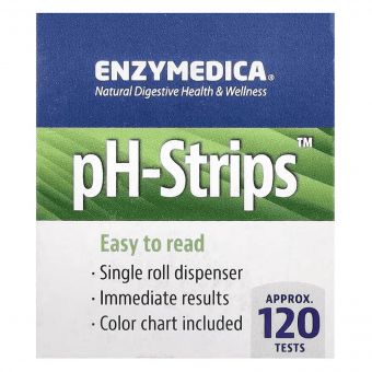 Тест-смужки для визначення рН, pH-Strips, Enzymedica, 120 шт