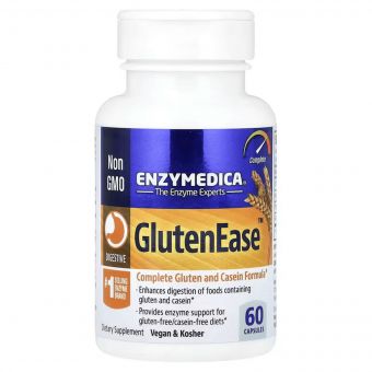 Ферменти для перетравлення глютену, GlutenEase, Enzymedica, 60 капсул 