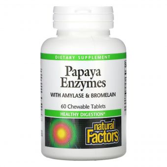 Ензими Папайї, Papaya Enzymes, Natural Factors, 60 Таблеток