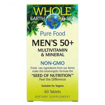 Мультивітамінний та мінеральний комплекс для чоловіків 50+, Men's 50+, Natural Factors, 60 таблеток