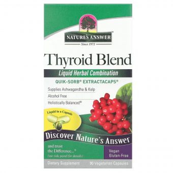 УЦІНКА Суміш для щитовидної залози, Thyroid Blend, Nature's Answer, 90 вегетаріанських капсул (м'ята коробка)