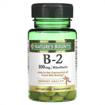 Вітамін B2, 100 мг, Vitamin B2, Nature's Bounty, 100 таблеток