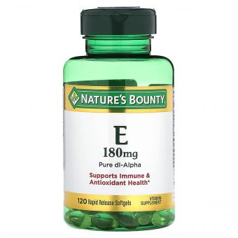 Вітамін Е, 180 мг, Vitamin Е, Nature's Bounty, 120 желатинових капсул