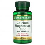 Кальцій Магній Цинк з вітаміном D3, Calcium Magnesium Zinc with Vitamin D3, Nature's Bounty, 100 каплет