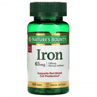 Залізо, 65 мг, Iron, Nature's Bounty, 100 таблеток