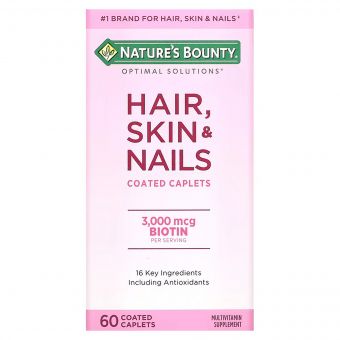 Вітаміни для Волосся, Шкіри та Нігтів, Hair, Skin & Nails, Nature's Bounty, 60 каплет