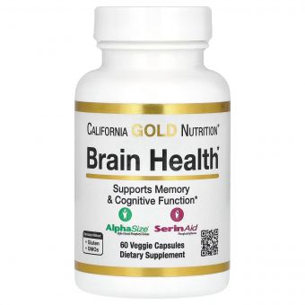Здоров'я мозку, Brain Health, California Gold Nutrition, 60 вегетаріанських капсул
