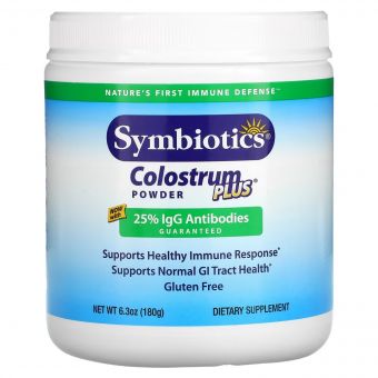 Молозиво, 3000 мг, Colostrum Plus, Symbiotics, 180 гр