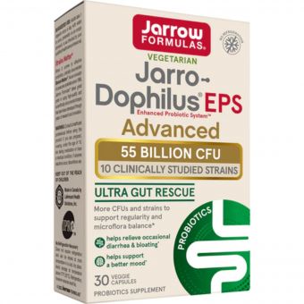 Пробіотики, 55 млрд КУО, Jarro-Dophilus EPS, Jarrow Formulas, 30 вегетаріанських капсул