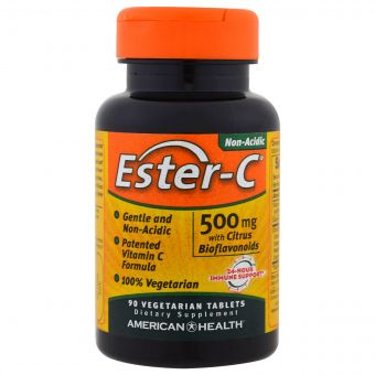 Естер-С з Біофлавоноїдами, Ester-C, American Health, 500 мг, 90 вегетаріанських таблеток