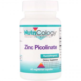 Цинк Піколінат, Zinc Picolinate, Nutricology, 60 вегетаріанських капсул