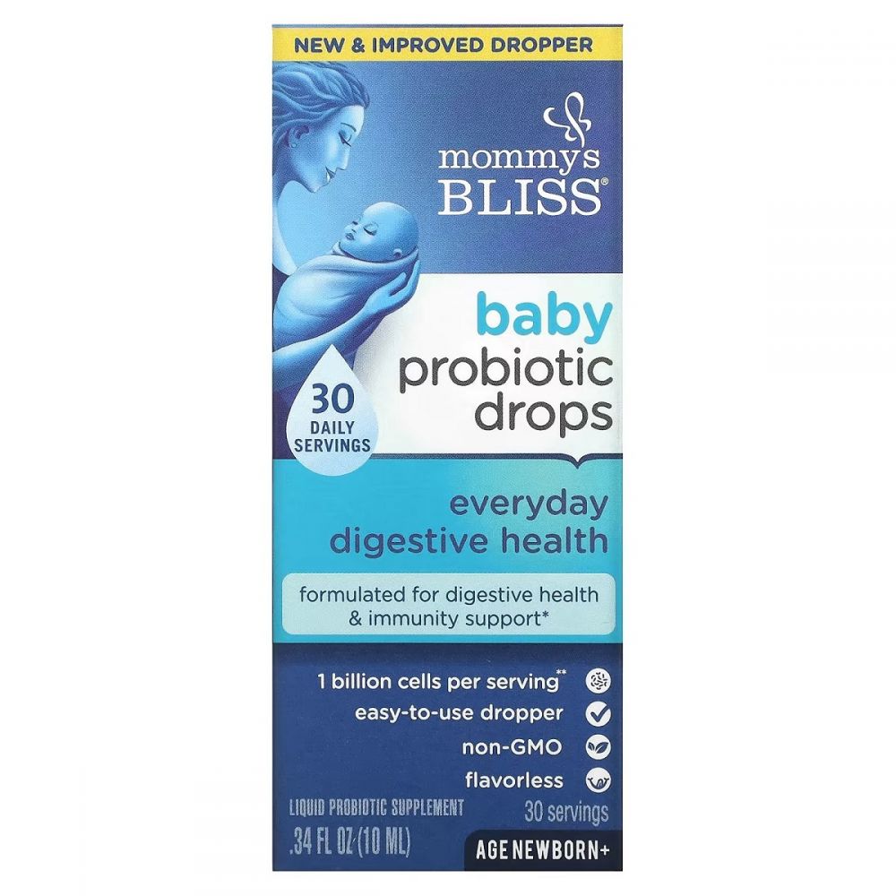 Пробіотики в краплях для новонароджених та старших, Baby Probiotic Drops, Mommy's Bliss, 10 мл